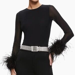 Alice + Olivia Black Delaina Top